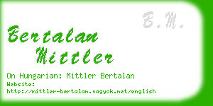 bertalan mittler business card